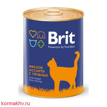 Brit Premium мясное ассорти и печень (консервы)