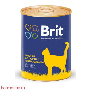 Brit Premium мясное ассорти и потрошки (консервы)