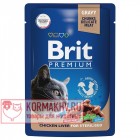 Brit Premium Пауч куриная печень в соусе для взрослых стерилизованных кошек