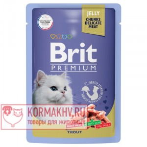 Brit Premium Пауч форель в желе для взрослых кошек